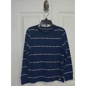 Sovereign Code Boy's Long Sleeve Pocket Dupree Robot Stripe T-Shirt Blue Size‎ 4